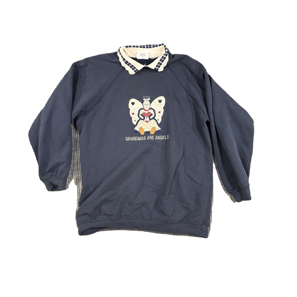 Vintage Cheek-O Sportswear Grandmas Are Angels Navy Sweatshirt XL Made in USA